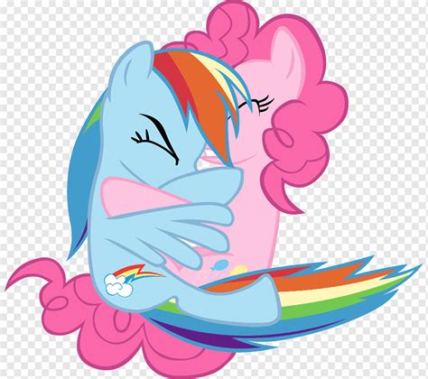 Pinkie Pie Rainbow Dash Hug, s Of Hugging, мистецтво, Мультфільм, вигаданий персонаж png | PNGWing