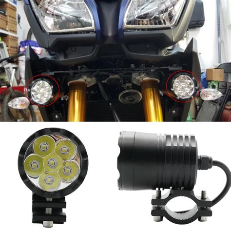 Universal Motorcycle bicycle fog lights LED Mini Motorbike driving Auxiliary lamp High ...