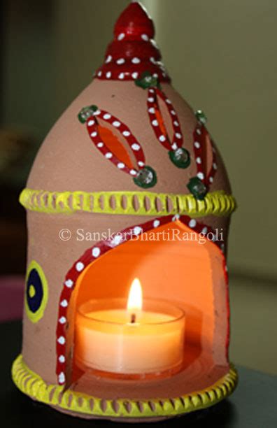 Terracotta and Clay Diya Painting Patterns - Sanskar Bharti Rangoli