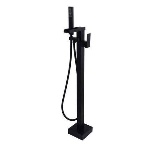 Floor Mounted Bathtub Faucet Black Free Standing Bathroom Tub Filler ...