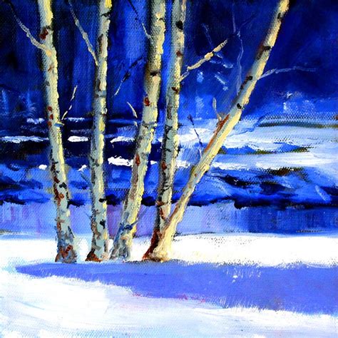 Winter Birch Tree Oil Painting Original Northwest Scene | Etsy