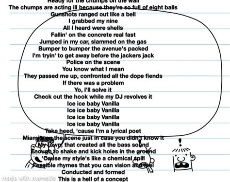 It’s the lyrics for ice ice baby by vanilla ice but cropped out Because mematic sucks : r ...