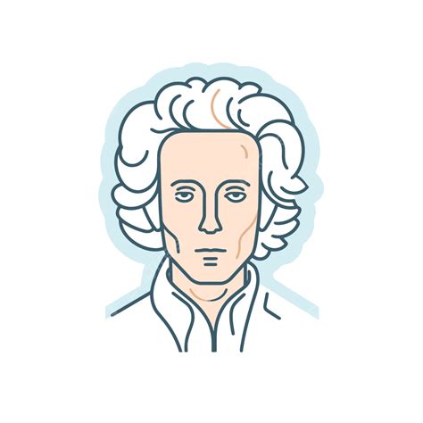 An Icon Of A Man With Curls And A Collar Tehn Vector, Chopin, Lineal Icon, Flat Icon PNG and ...