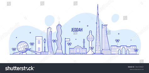 Jeddah Skyline Saudi Arabia This Illustration Stock Vector (Royalty Free) 1364729921 | Shutterstock