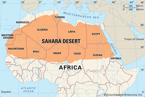 Map Of Sahara Deserts | World Map With Countries