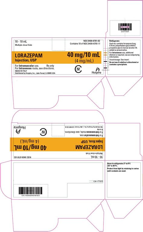 Lorazepam Injection - FDA prescribing information, side effects and uses