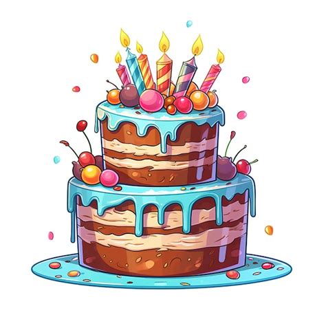 Premium Photo | Birthday cake illustration