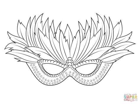 Venetian Mardi Gras Mask coloring page | Mardi gras mask, Printable ...