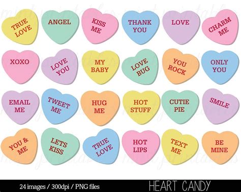 Image result for conversation hearts clip art | Sweetheart candy, Heart candy, Converse with heart