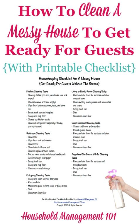 Housekeeping Checklist For A Messy House: Get Ready For Guests Without ...