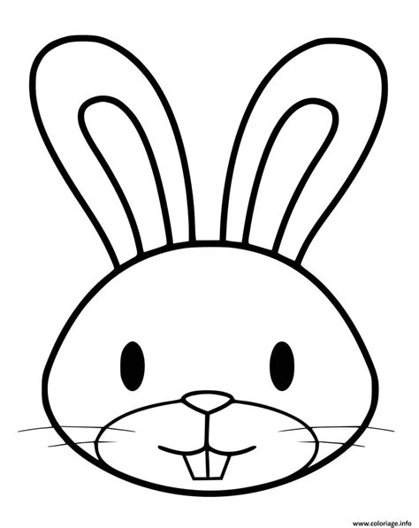 Coloriage Paques Tete De Lapin Facile Dessin Paques Facile à imprimer