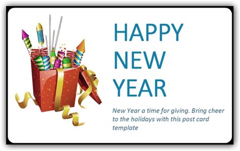 Happy New Year Postcard Template | MS Office Templates