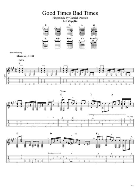 Good Times Bad Times Tab & Chords - Led Zepplin | PaidTabs