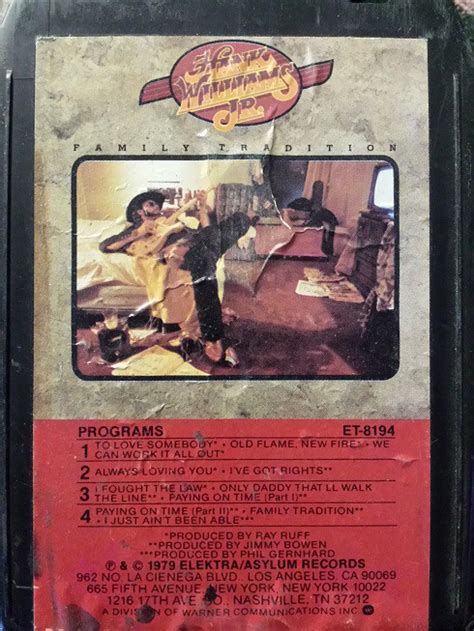 Hank Williams Jr. - Family Tradition (1979, 8-Track Cartridge) | Discogs