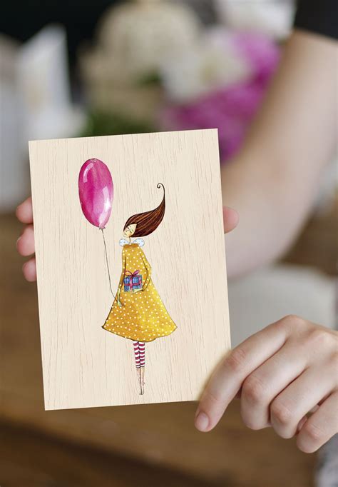 Handmade wooden Birthday card for her Birthday | Etsy | Birthday postcards, Birthday cards for ...