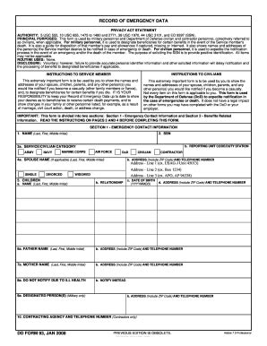 Dd Form 93 - Fill Online, Printable, Fillable, Blank | PDFfiller