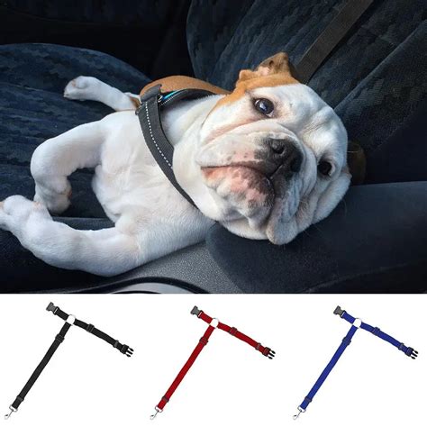 Adjustable Dog Car Safety Seat Belt Nylon Pet Multifunction Car Seatbelt Traction Rope Dog ...