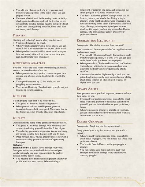 DnD 5e Homebrew — 47 Feats by Bronze_Johnson Dungeons And Dragons Rules ...