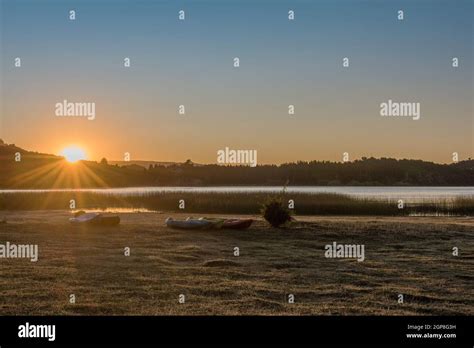 Sunrise at Alumine Lake, Villa Pehuenia, Argentina Stock Photo - Alamy