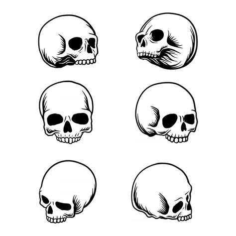 Set of skull head vector illustration 2858704 Vector Art at Vecteezy