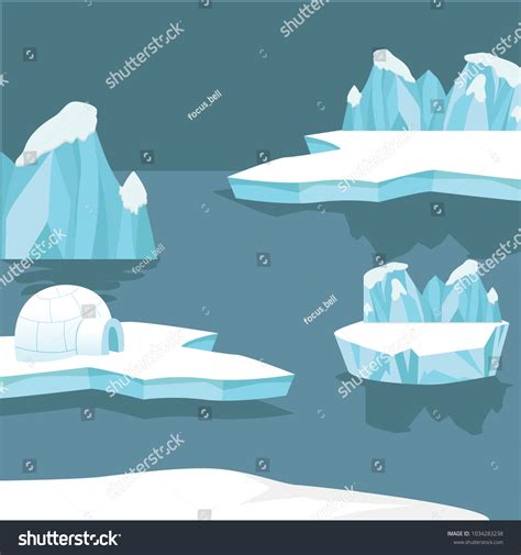 North Pole Arctic Landscape Background Stock Vector (Royalty Free ...