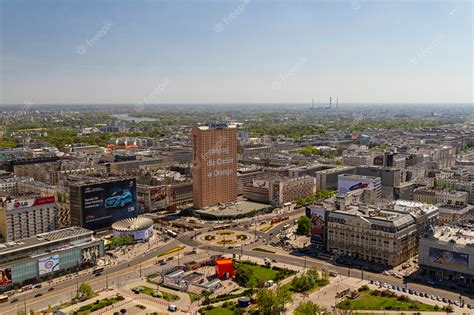 Premium Photo | Warsaw skyline with warsaw towers