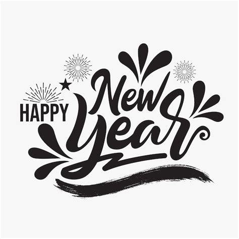 Premium Vector | Happy new year lettering design