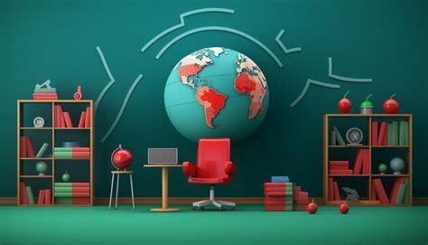 Premium AI Image | Minimal 3D World teacher's day creative poster design