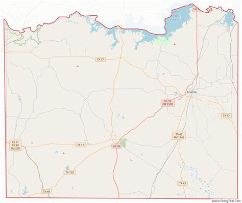 Map of Cass County, Texas - Thong Thai Real