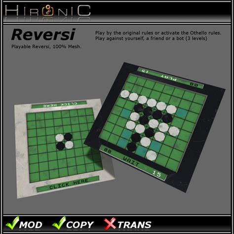 Second Life Marketplace - Reversi - playable board game.