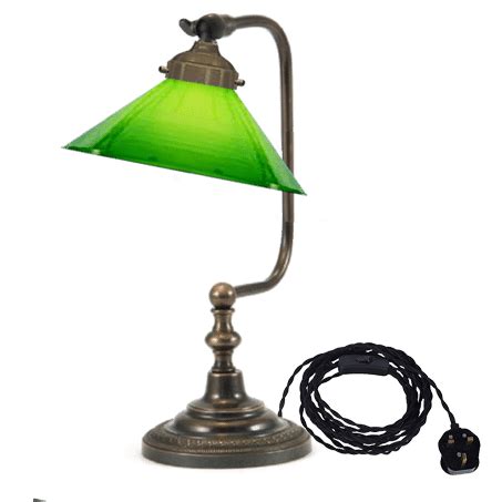 Desk Lamp with Green conical Glass shade DJVTL251