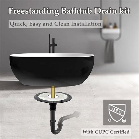 Buy Freestanding Tub Drain Rough-in Kit, Easy Free-standing Bathtub Drains Installation Drop in ...