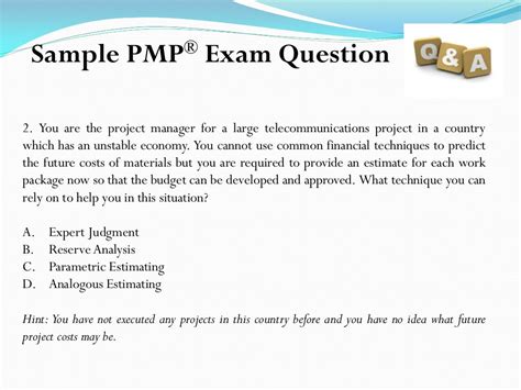 PMP Exam Sample Questions