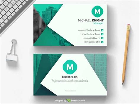 Free Green office business card template download | PsdDaddy.com