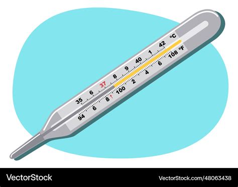 Clipart of a medical mercury thermometer Vector Image