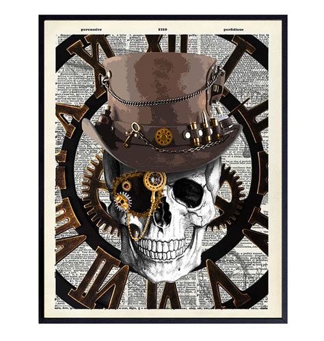 Amazon.com: Steampunk Skull Dictionary Art - Cool 8x10 Goth Wall Decor Poster - Victorian Gothic ...