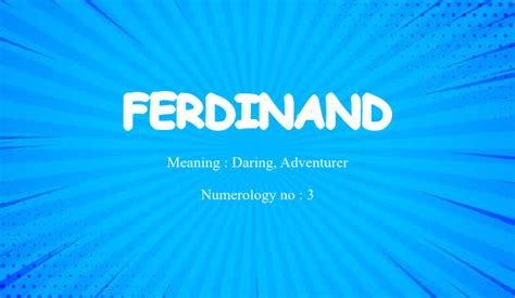 Ferdinand Name Meaning