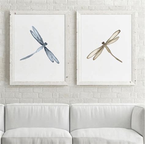 Dragonfly Wall Art, Dragonfly Art Print, Blue Dragonfly Prints ...