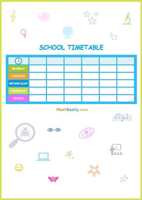 Printable school timetable template FREE download | Timetable template, Revision timetable ...