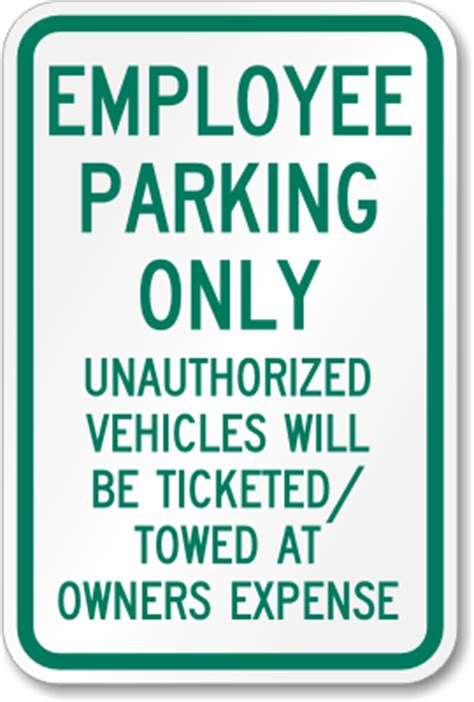 Employee Parking Signs and Stencils - Reserved Parking Signs