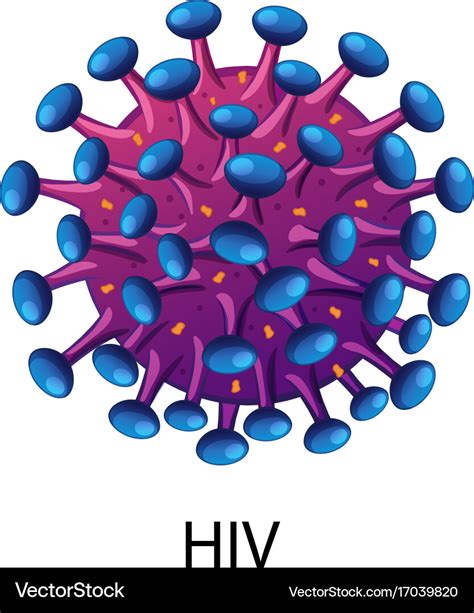 Close up diagram for hiv virus Royalty Free Vector Image