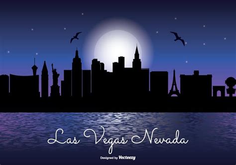 Las Vegas Night Skyline Illustration - Download Free Vector Art, Stock Graphics & Images