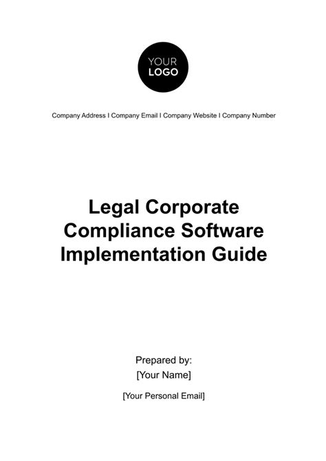 Legal Corporate Compliance Software Implementation Guide Template - Edit Online & Download ...