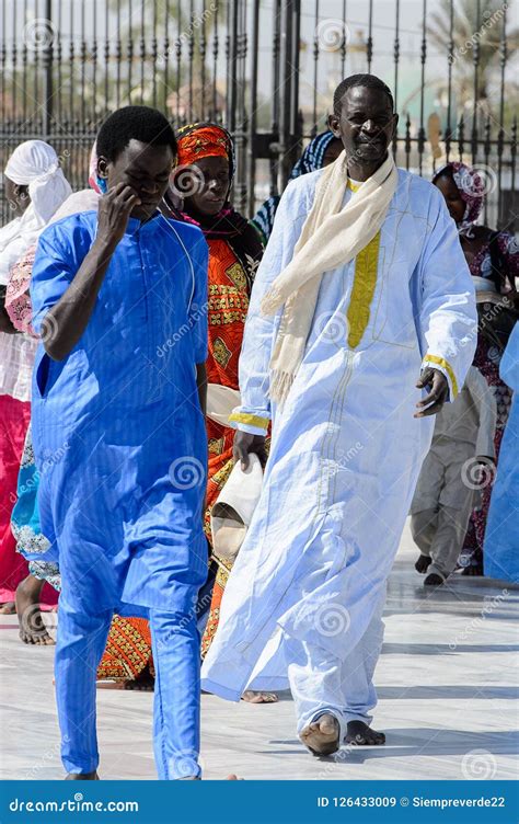 Unidentified Senegalese People in Colored Traditional Clothes W ...