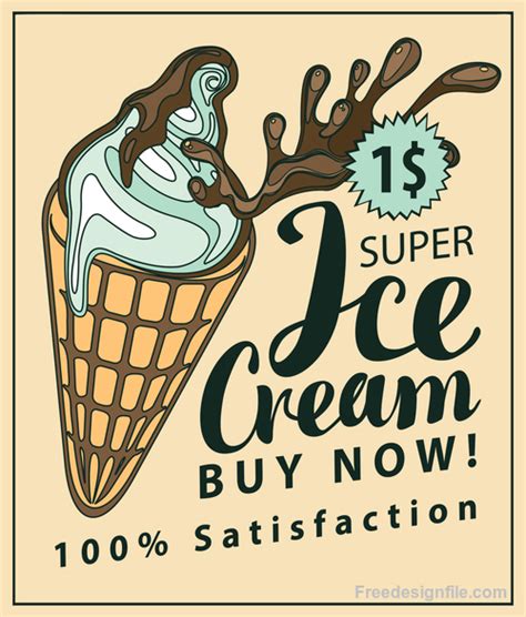 Ice cream flyer vector material free download