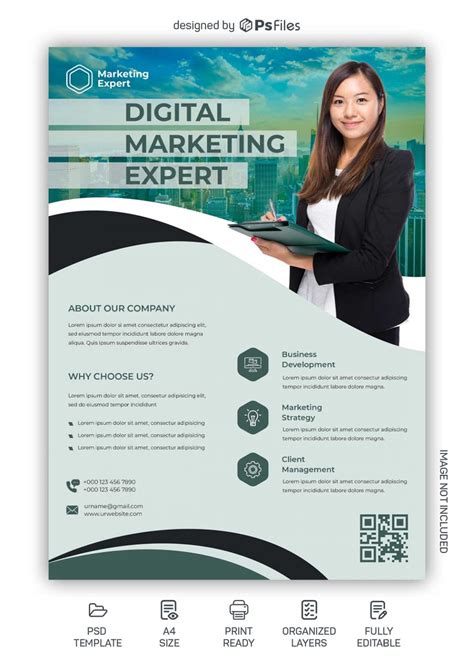 Free Corporate Business Digital Marketing Agency Flyer Design Template PSD