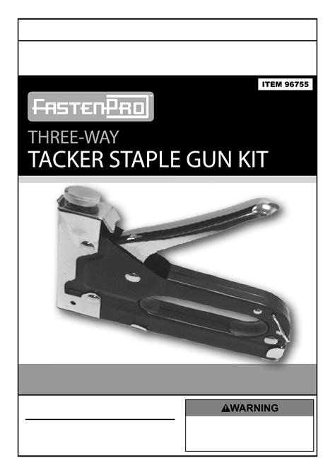 Harbor Freight Tools Three_Way Tacker Staple Gun Kit Product manual - Free PDF Download (12 Pages)