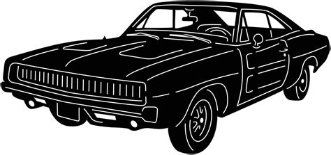 Old Muscle Classic Car Décor Design | Free DXF File-DXFforCNC.com - DXFforCNC | Old muscle cars ...