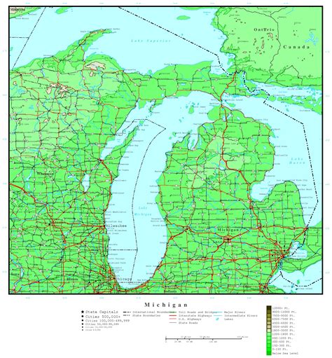 Elevation Map Of Michigan