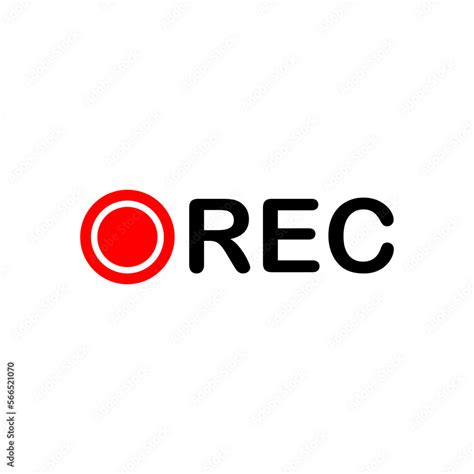 Red dot recording sign, rec. Recording sign button icon vector illustration Stock Vector | Adobe ...